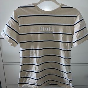 Mens striped beige HUF T-shirt
